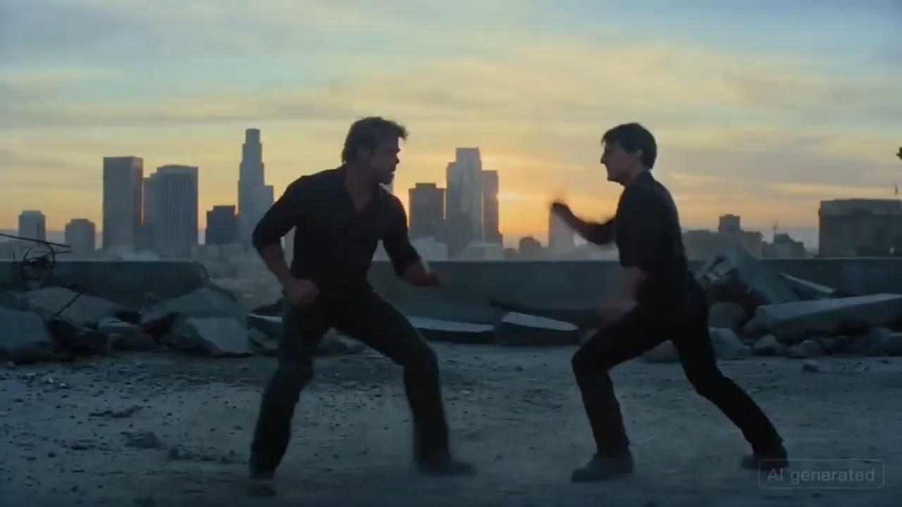 AI Tom Cruise fights Brad Pitt